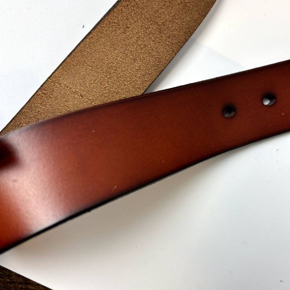 Baieku Womens Leather Belt Brown Red Size 50/125 Adjustable Solid Casual - Picture 10 of 11